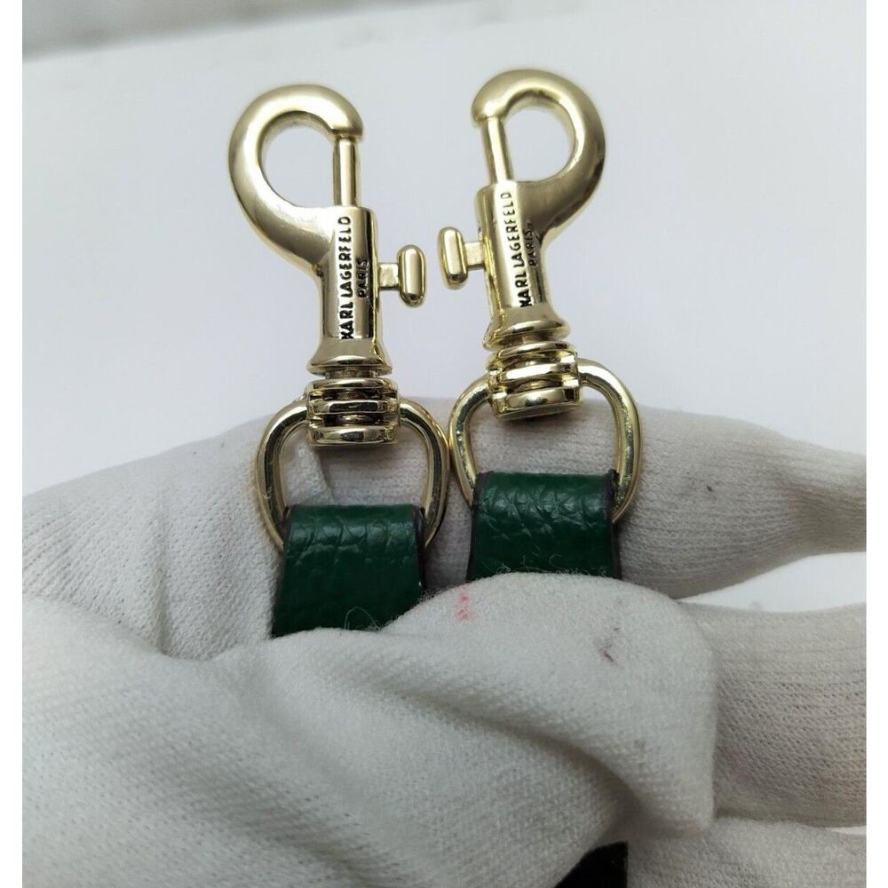 Karl Lagerfeld Replacement Strap Green Leather Gold-tone Spring Trigger Hook - Picture 2 of 11